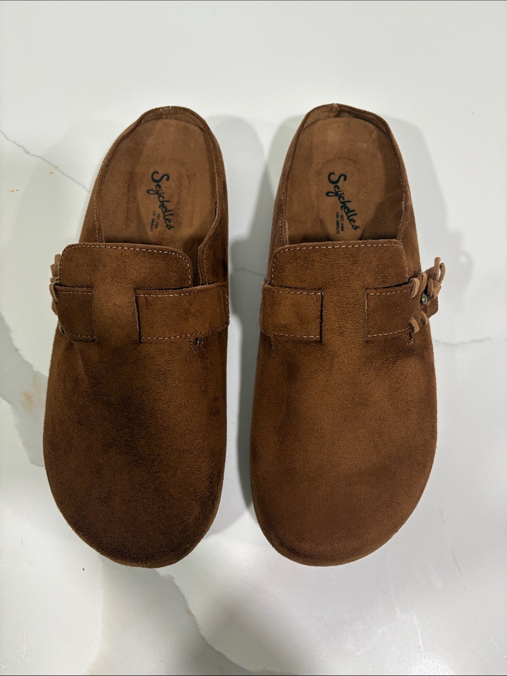 Seychelles Chestnut Brown Suede Slip-On Loafers
